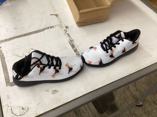 Dog Print Tennis Shoes, Size 9W - Lot 613