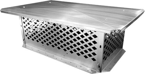 BUYYAH Chimney Cap 13" x 24" Adjustable Bottom to Fit Outside Existing Clay Flue Tile Dimensions 11" x 21" to 15.4" x 26.2"  - Lot 624