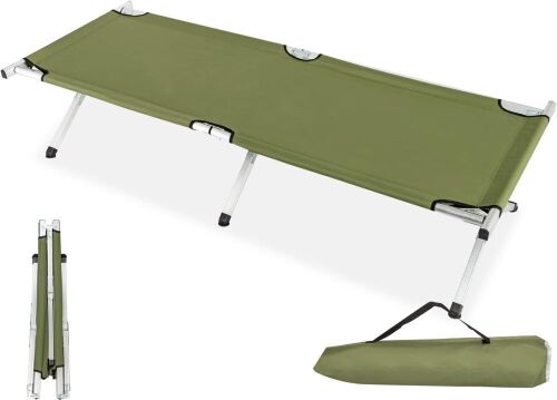 VINGLI Folding Camping Cot with Carry Bag, Green - Lot 736