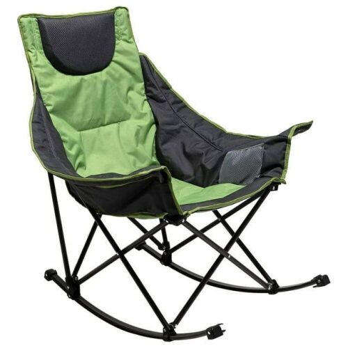 Sunnyfeel Outdoor Portable Folding Rocking Chair with Carry Bag, Green - Lot 735