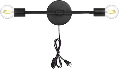 KCO Black Plug in Cord Wall Sconce with On/Off Switch - Lot 700