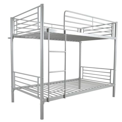 Metal Bunk Bed Twin Over Twin with Safety Guard Rails & Flat Ladder  - Lot 98