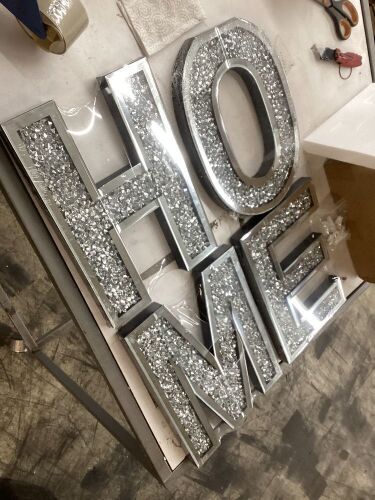 Silver Mirror Glass HOME Letters - Lot 684