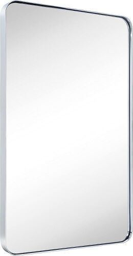 GRACTO 24x36'' Chrome Metal Framed Wall Mirror  - Lot 599