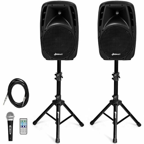 Dual 10" 1600W Powered PA Speaker System - Lot 84