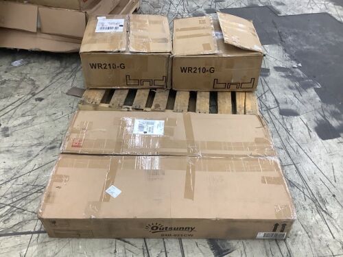 Lot of (2) 3 Pieces Rocking Patio Furniture Sets & Outsunny 2-Person Patio Glider Bench - Uninspected, Open Box  - Lot 535