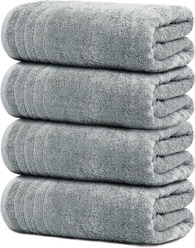 Tens Towels Large Bath Towels, 100% Cotton, 30 x 60 Inches, Set of 4  - Lot 557