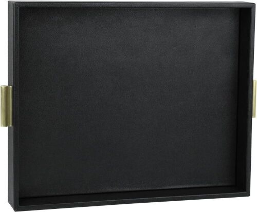 HofferRuffer Extra Large Serving Tray with Gold Handles, 20 x 16 x 2.2 inches  - Lot 555