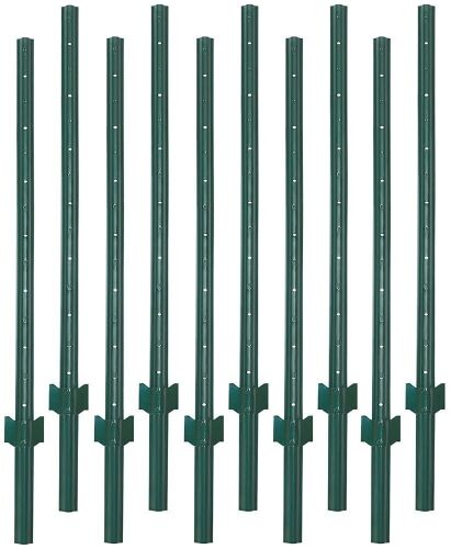 VASGOR 5 Feet Sturdy Duty Metal Fence Post, 10 Pack  - Lot 484