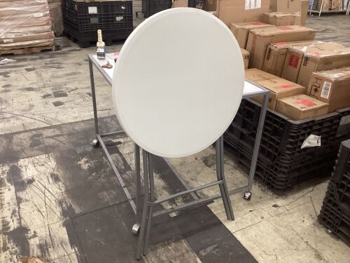 Bar Height Folding Table Indoor Outdoor Accessory w/ Thick Table Top - 32in  - Lot 353