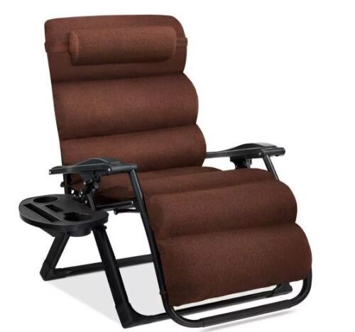 Oversized Zero Gravity Chair, Folding Outdoor Recliner w/ Removable Cushion  - Lot 127