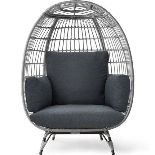 Wicker Egg Chair Oversized Indoor Outdoor Patio Lounger  - Lot 53