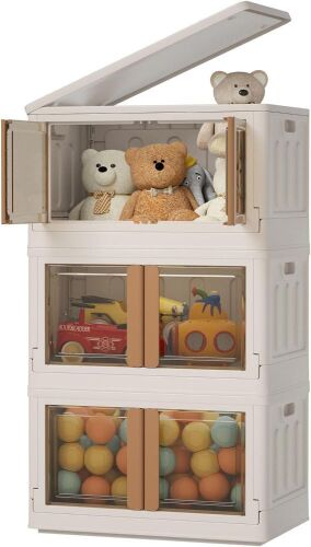 Stackable Storage Bins with Lid, 3 Pack  - Lot 130