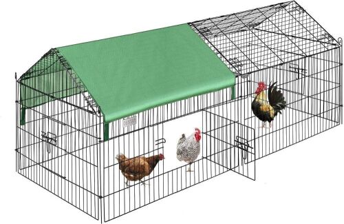 DEStar 71” x 30” Foldable Outdoor Metal Chicken Coop with Weather Proof Cover - Lot 135