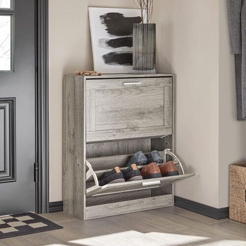 Grey 2 Drawers Shoe Cabinet  - Lot 157
