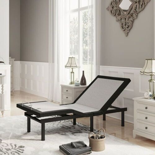 Twin-XL Adjustable Bed Frame with Electric Vibration, Remote Control, Dual USB Ports - Lot 40