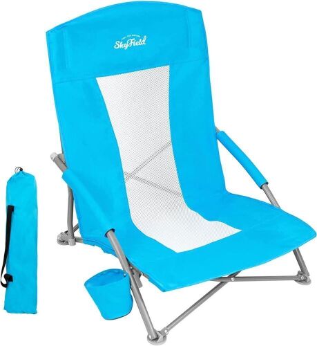 SKYFIELD Ultralight Folding Chair with Cup Holder, Carry Bag, Blue  - Lot 106