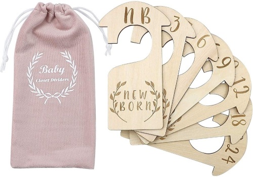 Lot of (10) Premium Wood Baby Closet Dividers, Newborn to 24 Month, Set of 7 - Lot 128