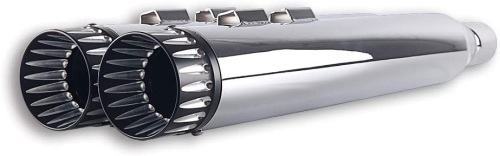 SHARKROAD “No Baffle Inside” Super Loud 4” Chrome Slip On Mufflers Exhaust Pipe 2017-2021 for Harley Touring Road King Steet Glide Baggers - Lot 559