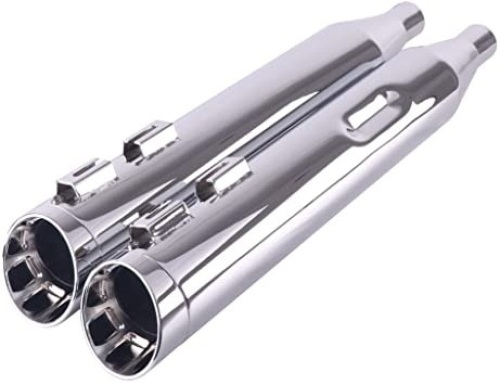 SHARKROAD Chrome 4.0" Slip On Muffler Exhaust For Harley Davidson Touring 1995-2016 - Lot 569