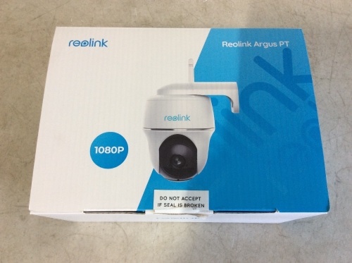 Reolink Argus PT Pan Tilt Wireless Solar Security Camera, Starlight Color Night Vision with PIR Motion Sensor, 2-Way Audio - Lot 753