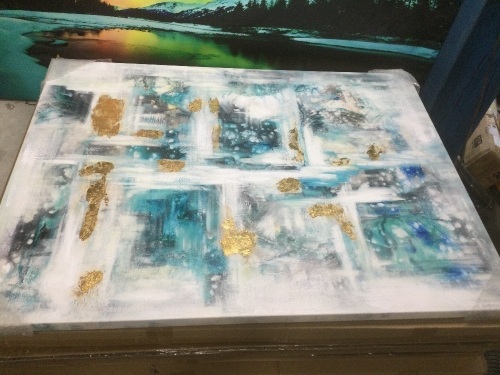 Lot of (4) Modern Abstract Canvas Prints, 30" x 40"  - Lot 754