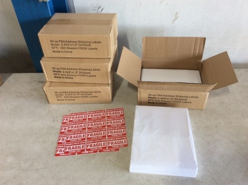 Lot of (4) 30-up FBA Address Shipping Labels, 2.625" x 1" 30/Sheet, 500 Sheets/Box - Lot 793