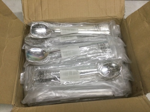 Case of 8.5" Stainless Steel Korean Soup Spoons, Packs of 8 - Lot 806