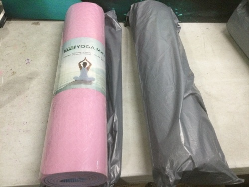 Lot of (2) Double Color Non-Slip TPE Yoga Mats  - Lot 930