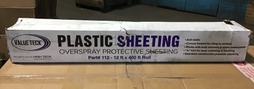 Value Teck 12' x 400' Plastic Overspray Protective Sheeting - Lot 1004