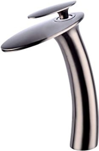 Wovier Brushed Nickel Waterfall Bathroom Sink Faucet with Supply Hose - Lot 1008