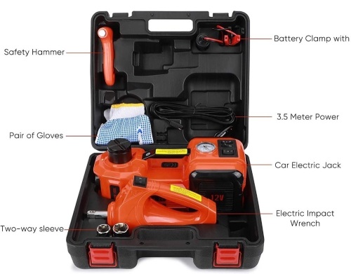 150W 5 Ton 12V DC Automobile Electric Floor Jack and Emergency Equipment   - Lot 1080