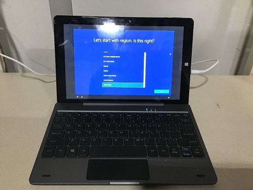 AWOW 10.1" Touch Screen Windows 10 2-in-1 Laptop Tablet with Intel X5-Z8350 Quad-Core 1.44Ghz - Lot 431