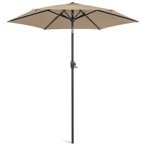7.5ft Outdoor Market Patio Umbrella w/ Push Button Tilt, Crank Lift  - Lot 911