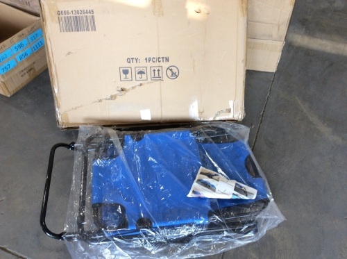 Portable Blue Steel Dual Purposes Folding Reclining Chair  - Lot 1079