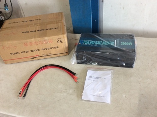 Pure Sine Wave Inverter 3000W 12V DC to 120V AC - Lot 53