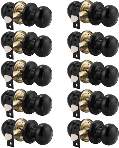 Probrico Round Passage Keyless Non-Locking Door Knobs, 10 Pack  - Lot 171