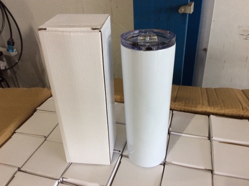 Lot of (50) White Tumblers with Lids  - Lot 57