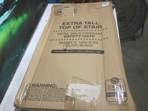 Regalo Extra Tall Top of Stair Metal Walk-Through Safety Gate - Lot 817