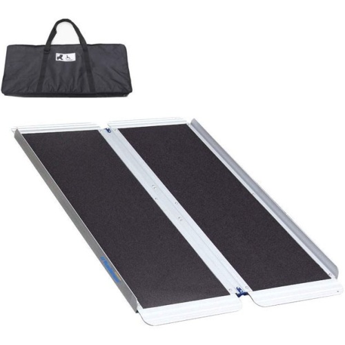 Ruedamann 4' x 30" Non-Skid Portable Aluminum Folding Threshold Wheelchair Ramp with Bag - Lot 564