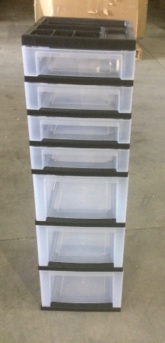 IRIS USA Plastic 7 Drawer Storage Rolling Cart with Organizer Top  - Lot 1151