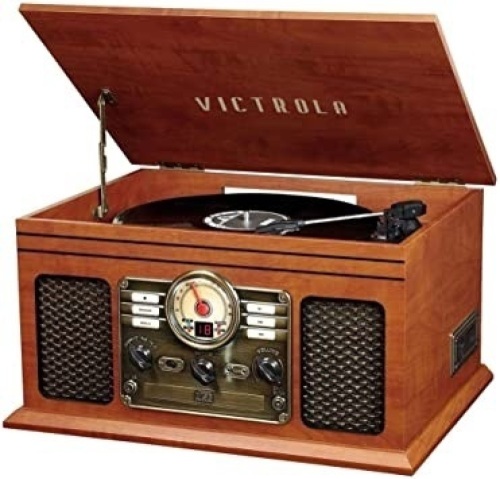 Victrola Nostalgic 6-in-1 Bluetooth Record Player & Multimedia Center with Built-in Speakers   - Lot 259