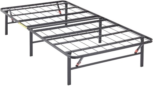 Amazon Basics Foldable 14" Black Metal Platform Bed Frame with Tool-Free Assembly, Twin  - Lot 591