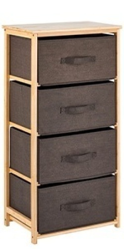 mDesign Vertical Dresser Storage Tower 4 Easy Pull Fabric Bins - Lot 576
