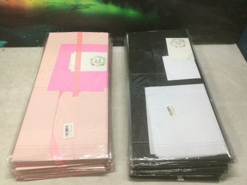 Lot of (40) Foldable Gift Boxes with Lid and Ribbon, 10x7x3.5", 20 Pink, 20 Black - Lot 597