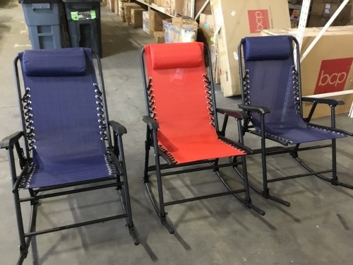 Lot of (3) Foldable Zero Gravity Patio Rocking Lounge Chair  - Lot 779