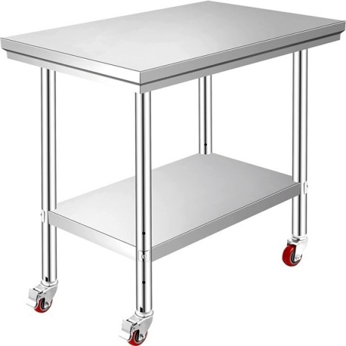 VEVOR Stainless Steel Work Table 24x12" with 4 Wheels   - Lot 504