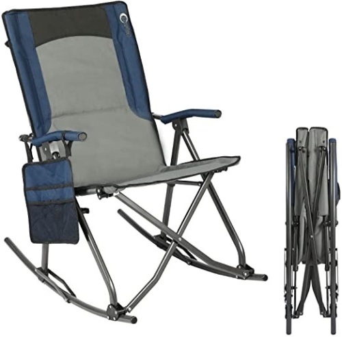 PORTAL Oversized Quad Folding High Back Camping Chair, Hard Armrest, Storage Pockets, Carry Bag, Support 300 lbs - Lot 168