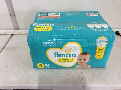 Pampers Swaddlers Active Baby Diapers, Size 4, 150 ct - Lot 438
