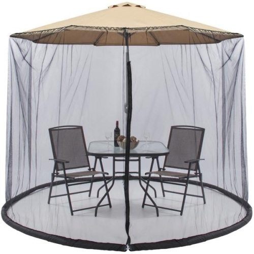 Adjustable Bug Net Accessory for Patio Umbrella w/ Zippered Door, 9ft  - Lot 950